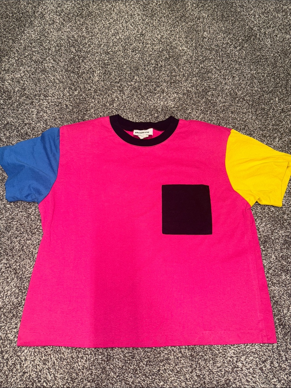 Vintage Colorblock Crewneck Tee with shoulder pads
